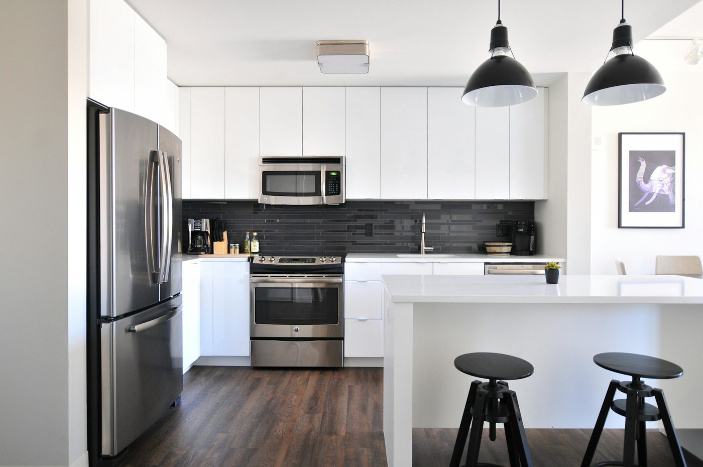 Finished basement kitchen