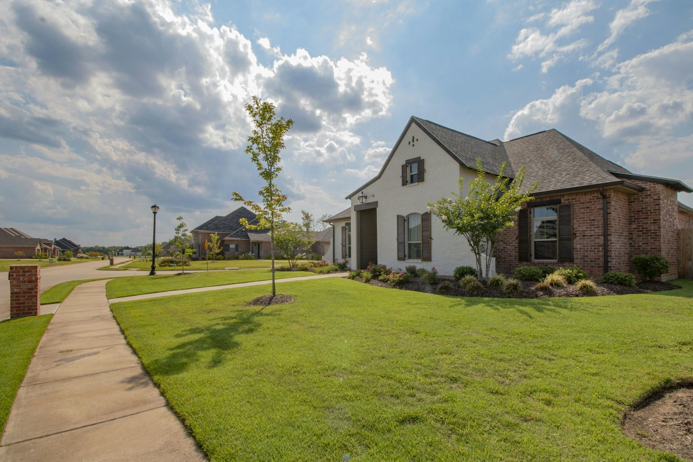 New brick custom home on a landscaped lot